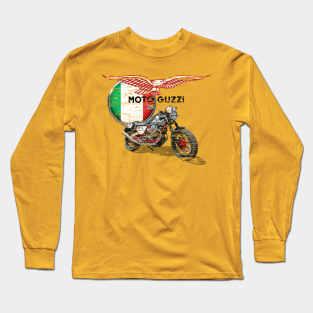 Moto Guzzi Long Sleeve T-Shirt - Moto Guzzi, distressed by woodsman